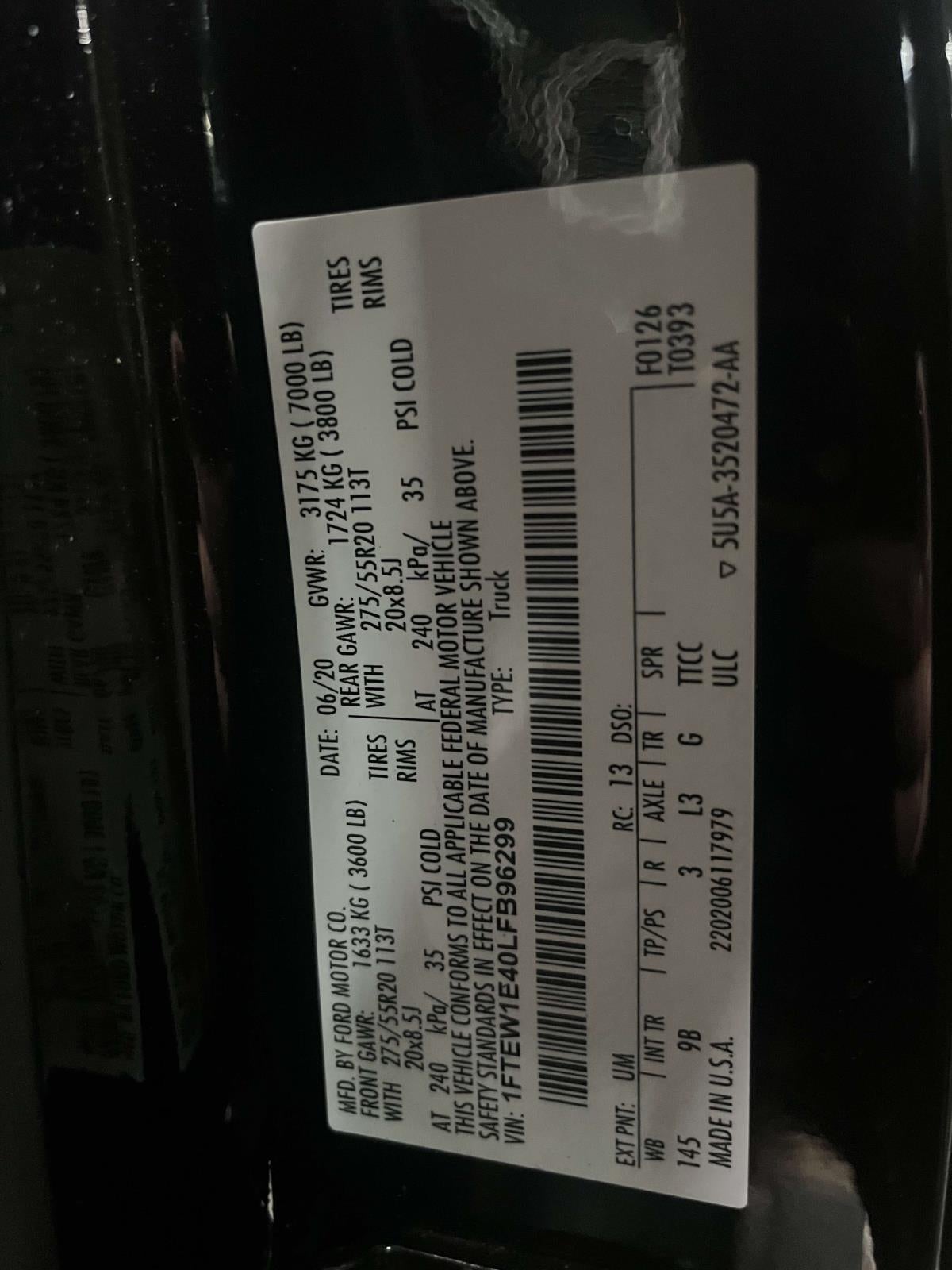 2020 Ford F-150 Platinum