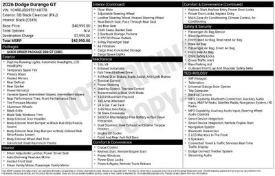 2026 Dodge Durango GT AWD