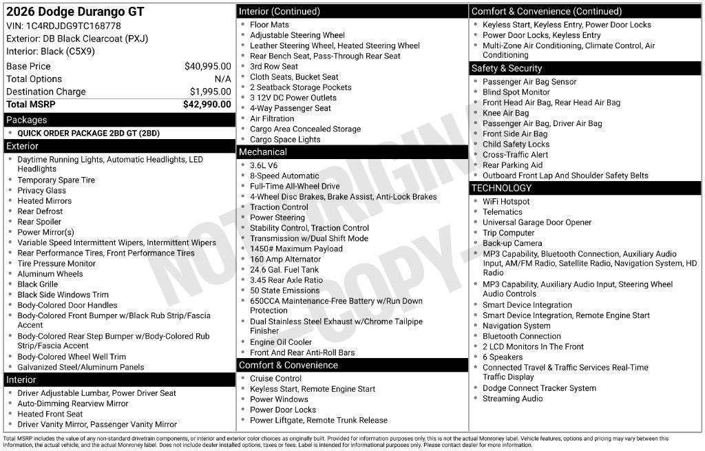 2026 Dodge Durango GT AWD