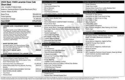 2022 RAM 1500 Laramie Crew Cab 4x4 5'7' Box