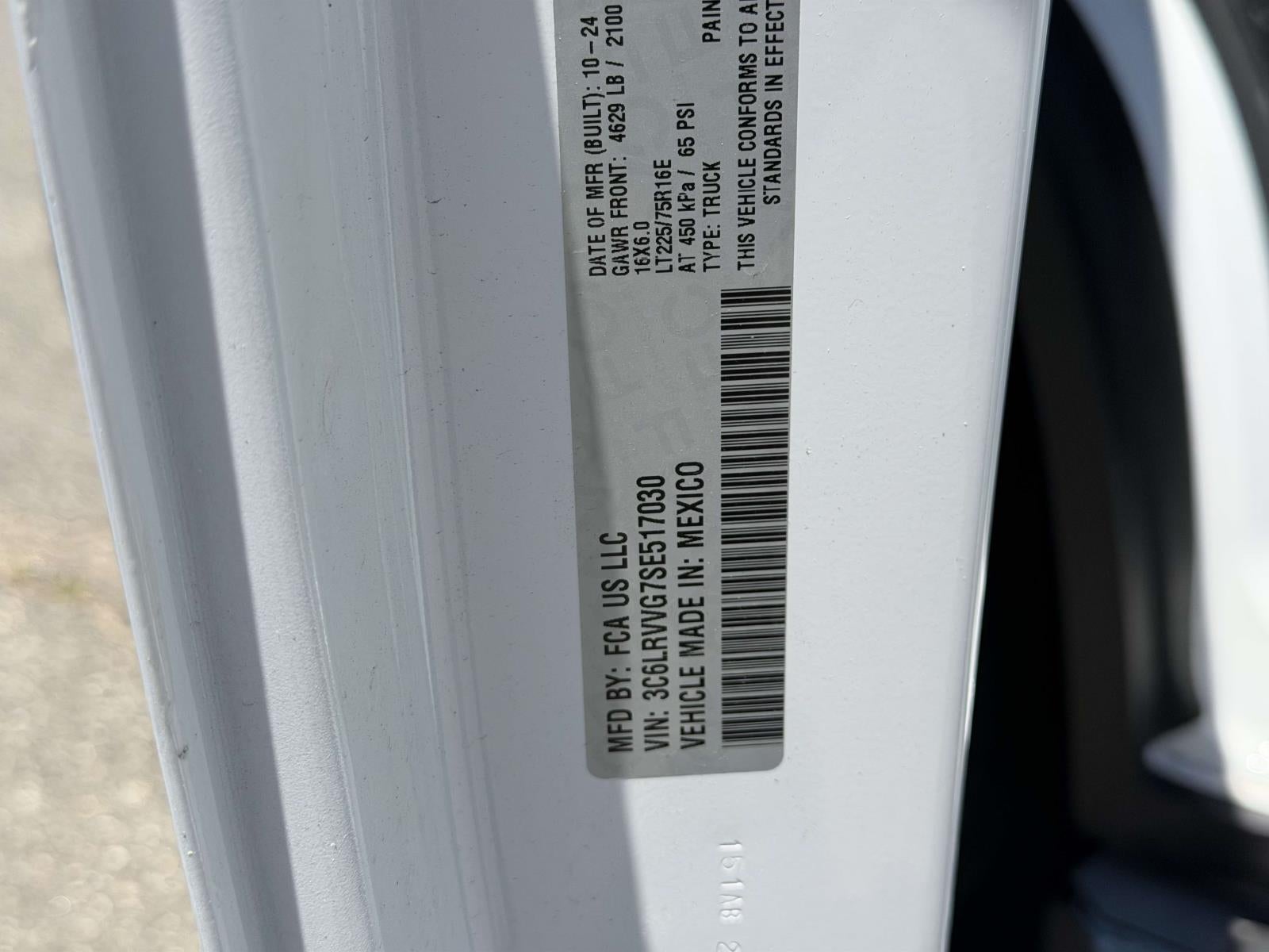 2026 RAM ProMaster 2500 Cargo Van Tradesman High Roof 159' WB w/Pass Seat