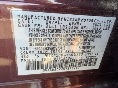 2021 Nissan Sentra SV Xtronic CVT