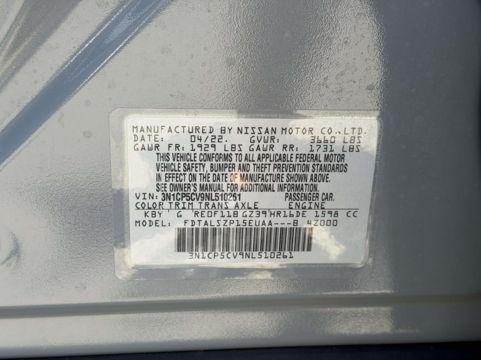 2022 Nissan Kicks SV Xtronic CVT