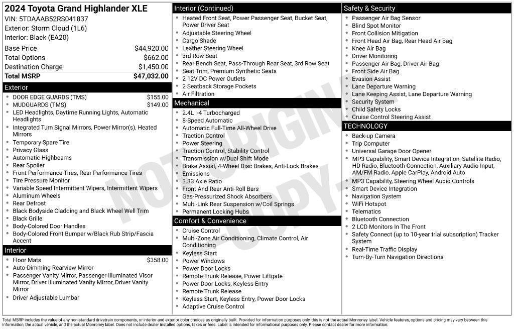 2024 Toyota Grand Highlander XLE